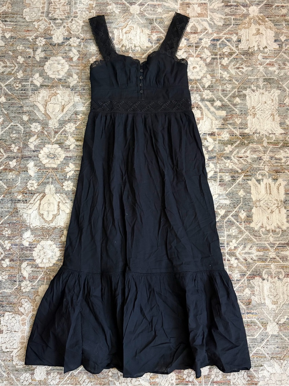 American Eagle Black Flowy Midi Dress